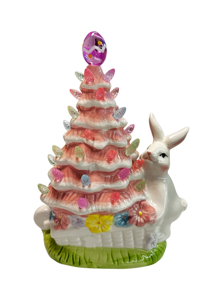 ARBOL ROSE DE PASCUA CON LUZ LED 20X26CM