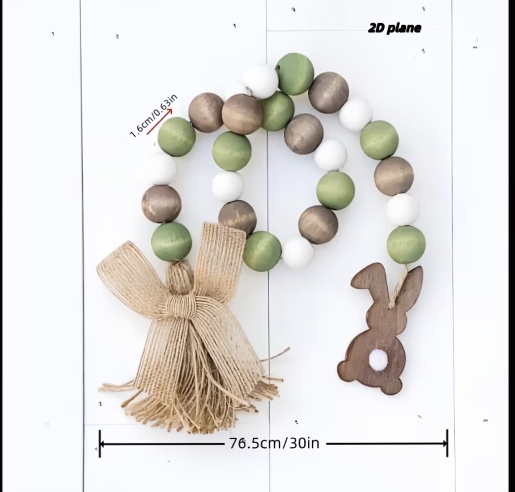CUENTAS DE MADERA PASCUA 76CM 