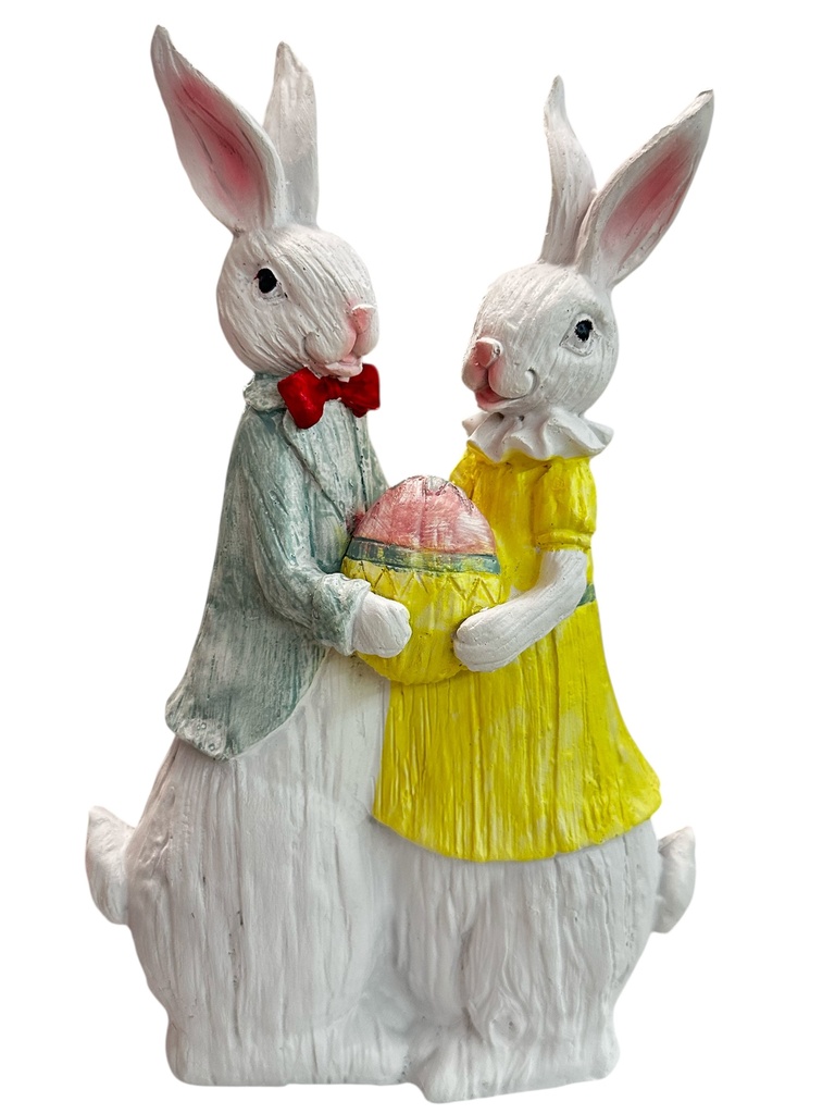 PAREJA DE CONEJOS DE PASCUA 15.5X25CM