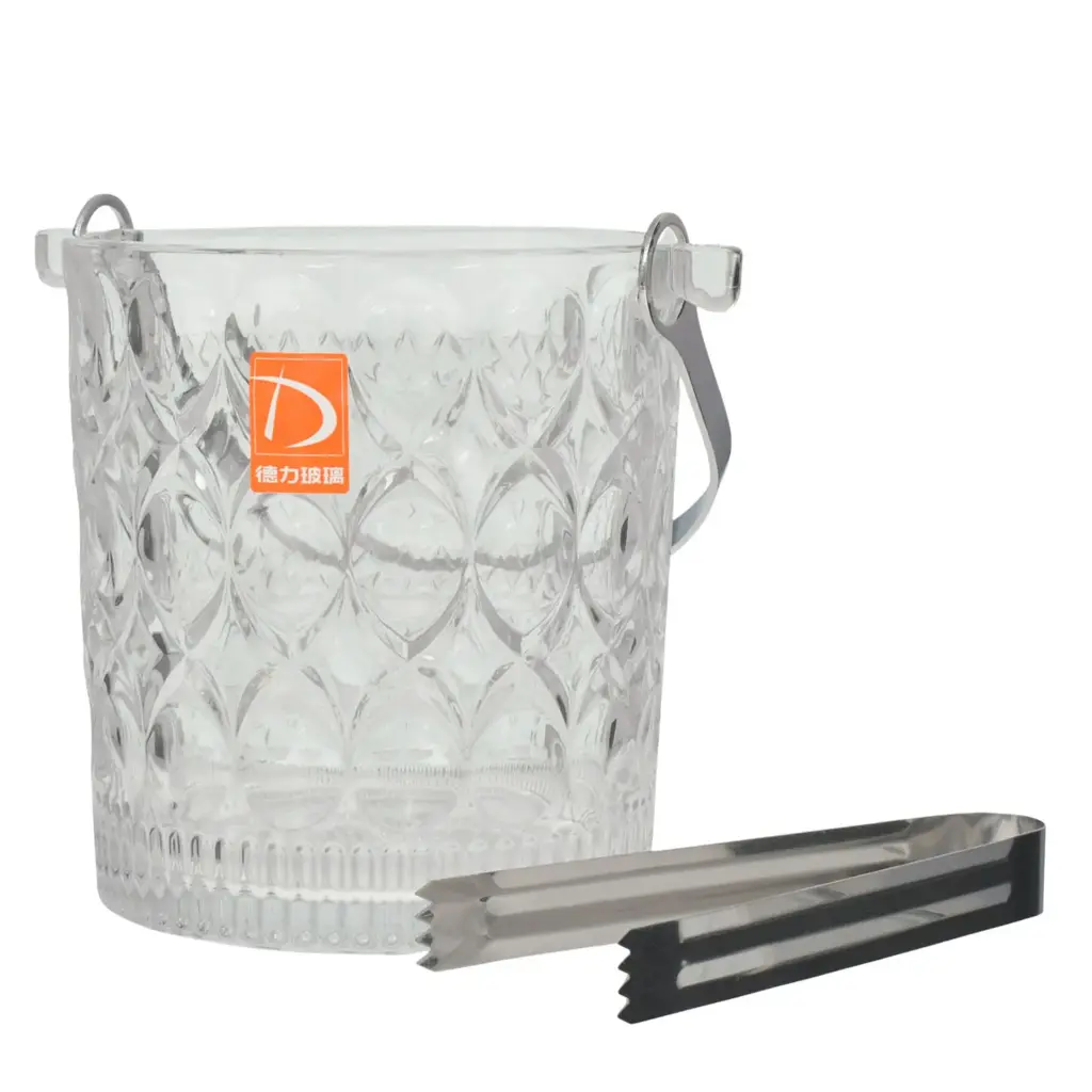 HIELERA DE VIDRIO CON PINZAS REF:IB947/G/TBT001E/L1 Ø12X13CM