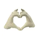 FIGURA DEC. MANOS CORAZON ARENISCA POLIRESINA REF:ES28730 15X7X8.5CM
