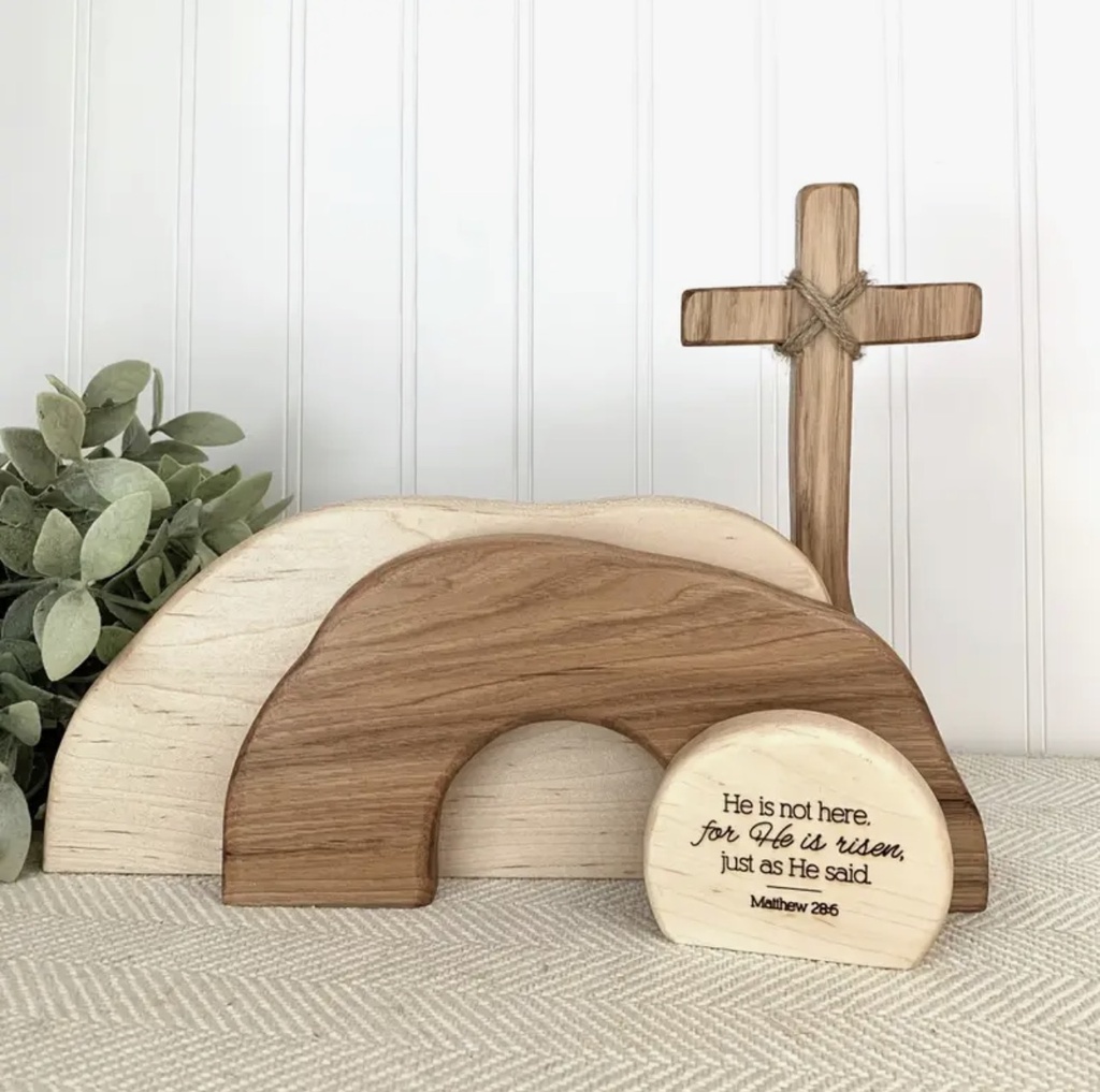 ADORNO DE MADERA PASCUA RESURRECCION 20X26CM
