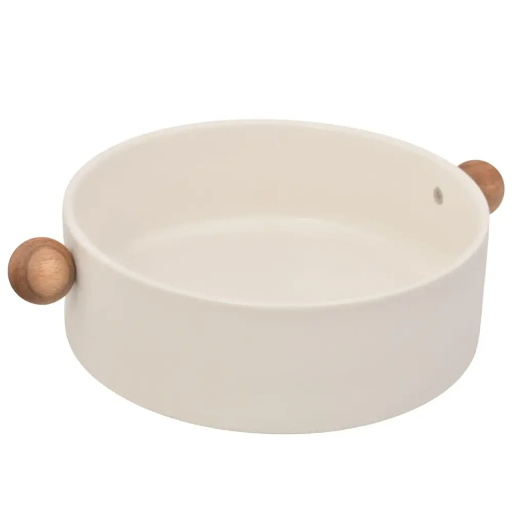 BANDEJA CERAMICA/MADERA REF:ES26296 20X16X6CM