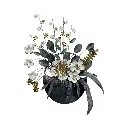 APLIQUE DECOR METALICO CANASTA FLORES REF:ES28789/16170 46X61X8CM