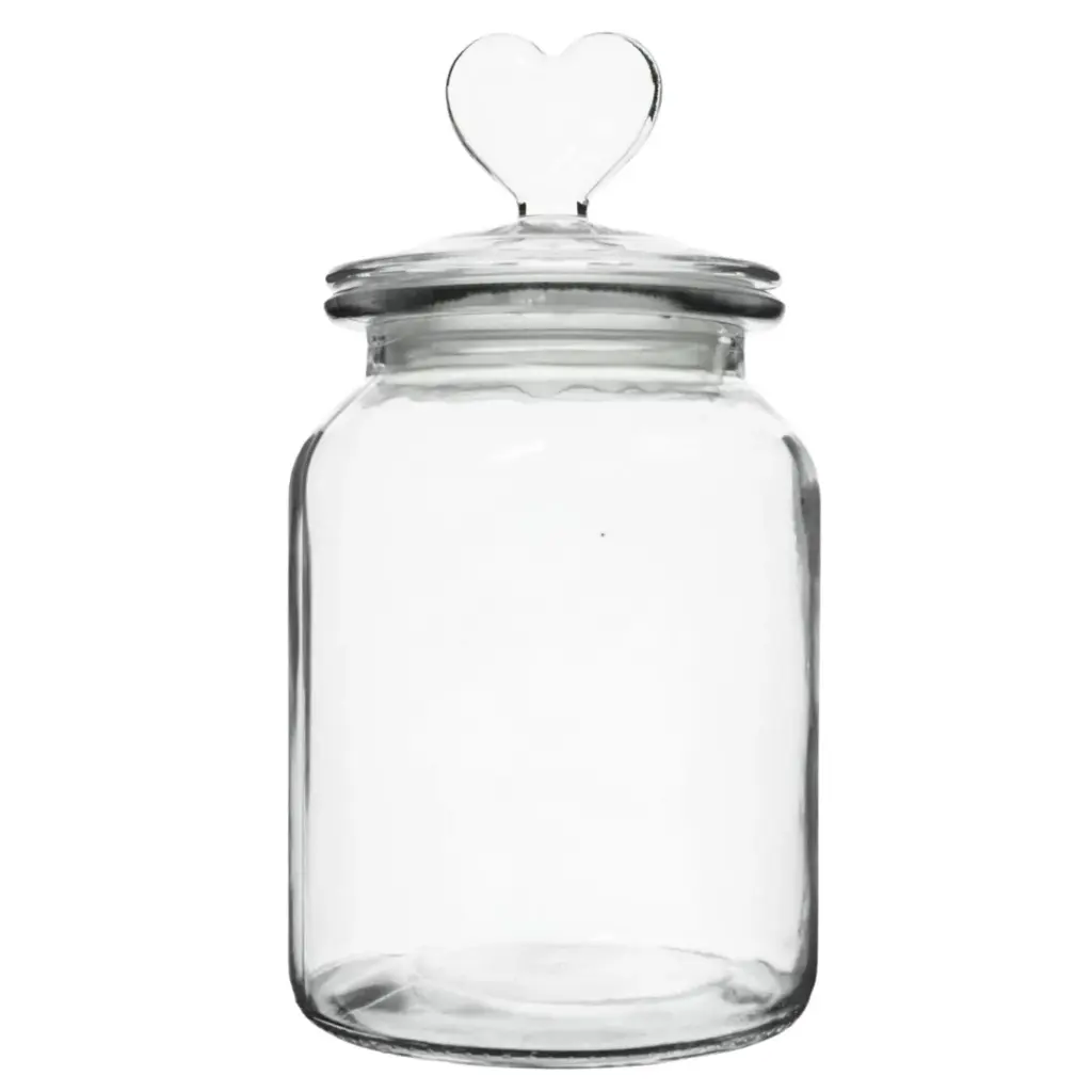 REPOSTERO VIDRIO BOROSILICATO C/TAPA CORAZON REF:JX950 10X20CM 950ML 