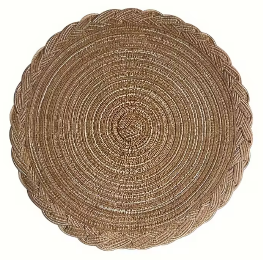 INDIVIDUAL YUTE MOCCA BORDE TRENZADO 38CM