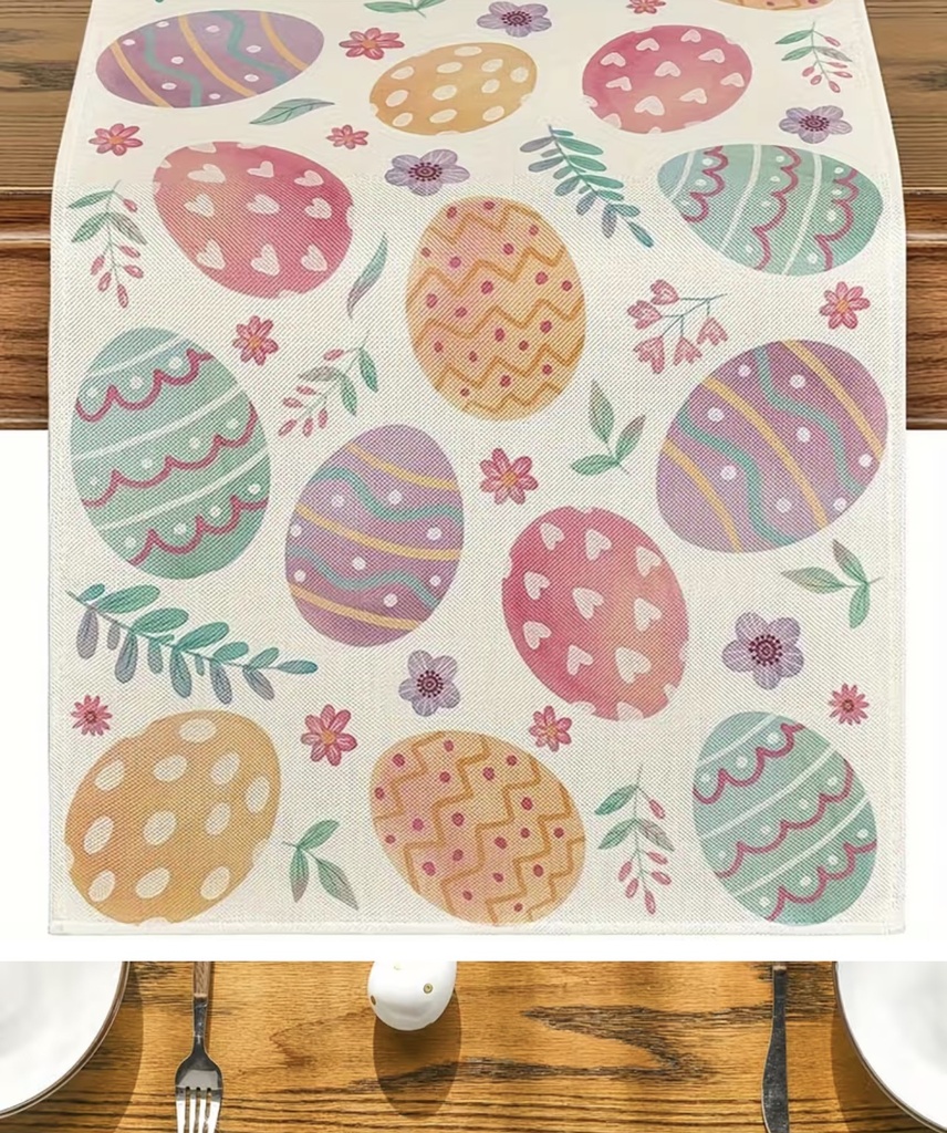 CAMINO DE MESA HUEVO COLORES 183CM