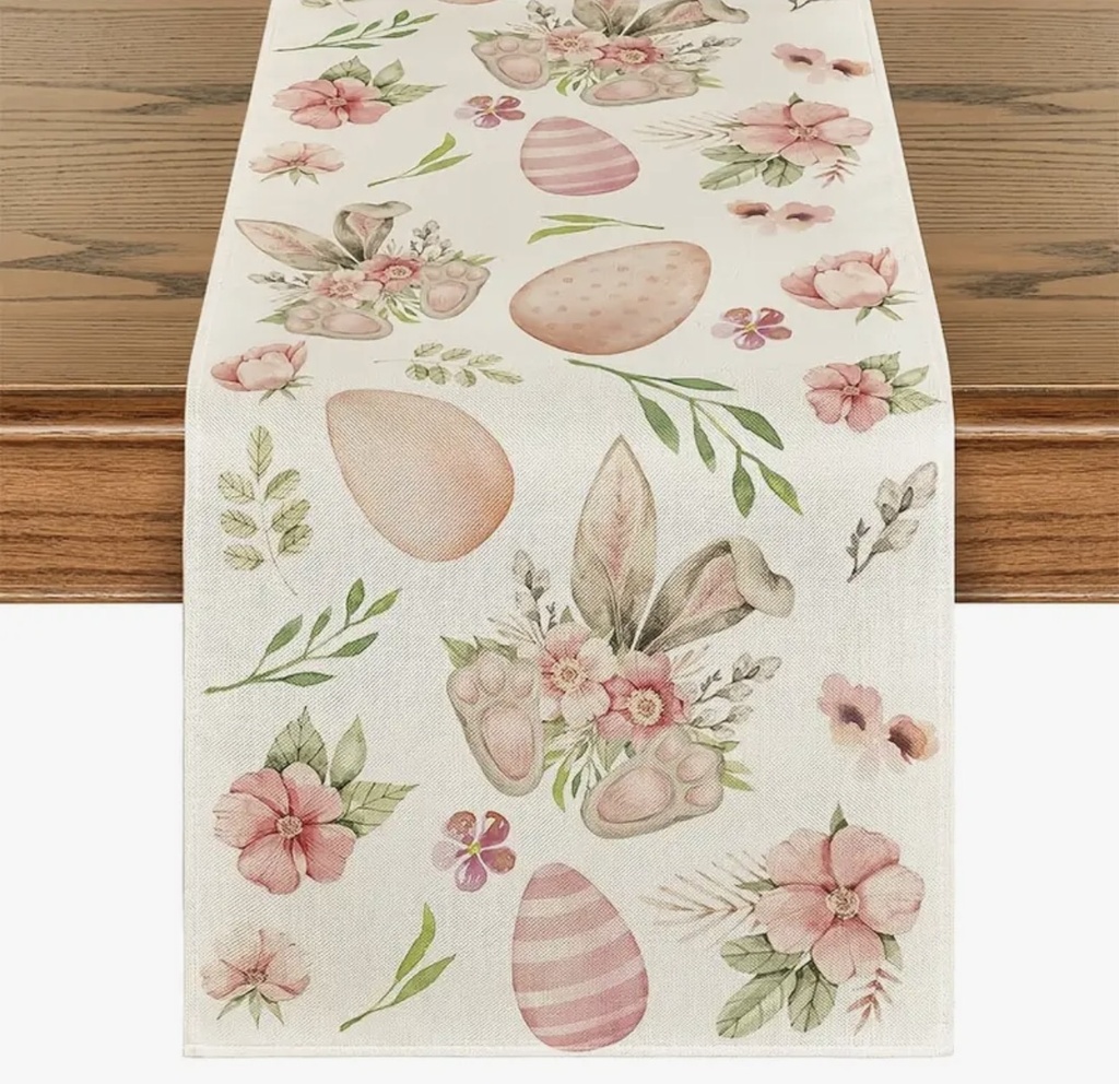 CAMINO DE MESA HUEVOS ROSE 33X125CM