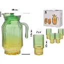 JARRA C/VASO VIDRIO SETX5PZ. REF:SAN5630 16X23CM Y 7X12CM