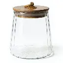 REPOSTERO DE VIDRIO BOROSILICATO C/TAPA BAMBOO REF:HCS63 630ML 