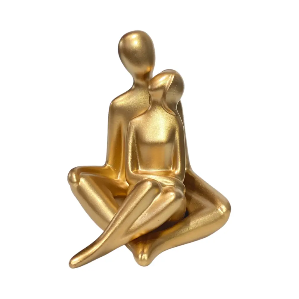 PAREJA DORADA POLIRESINA 12X12X15CM