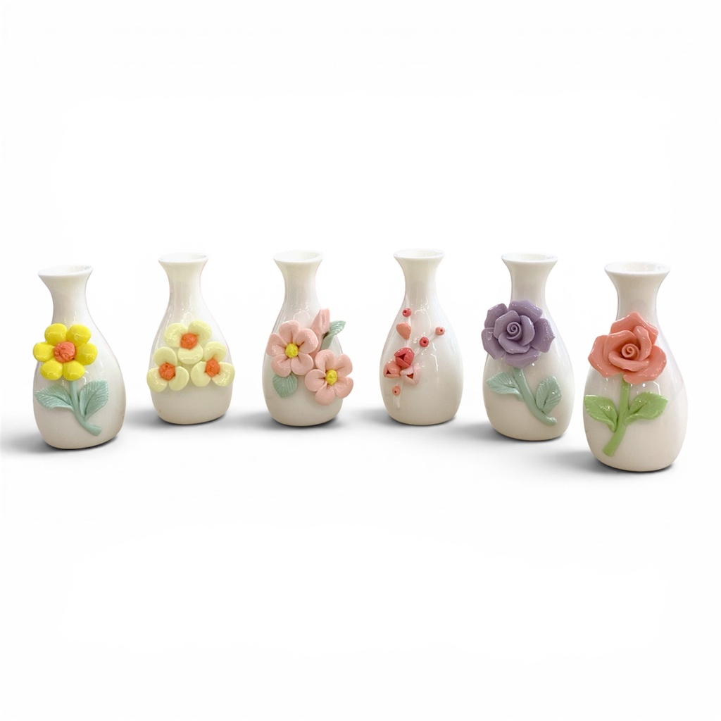 FLORERO MINI PORCELANA DISEÑO 3D 10CM