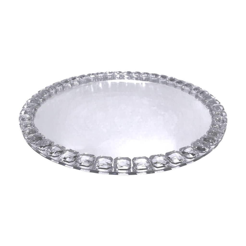 BANDEJA DE VIDRIO/ESPEJO CIRCULAR 30X2CM
