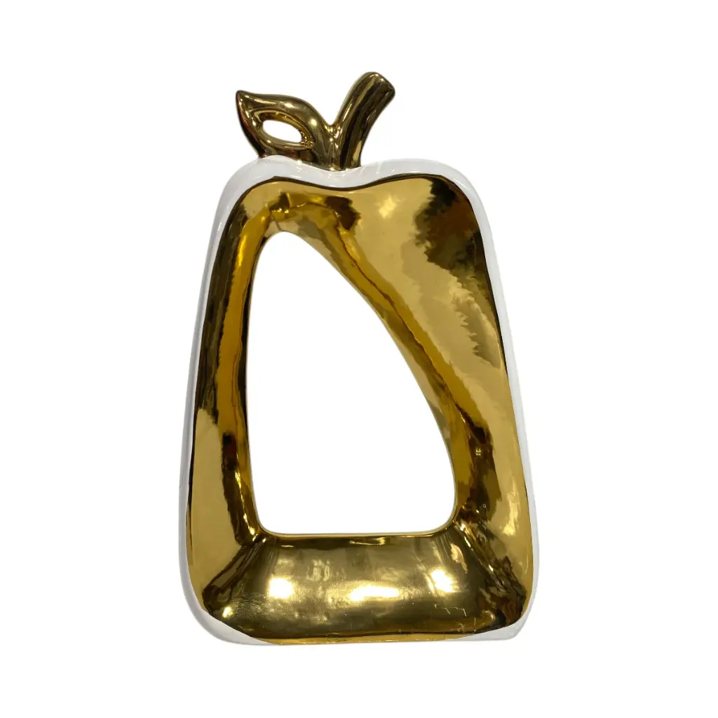 PERA DE CERAMICA BLANCO/DORADO 18.5X7X28.5CM 
