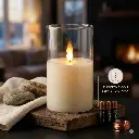 VELA LED CON CANDELABRO, A PILAS 3A"X3. 8X10CM