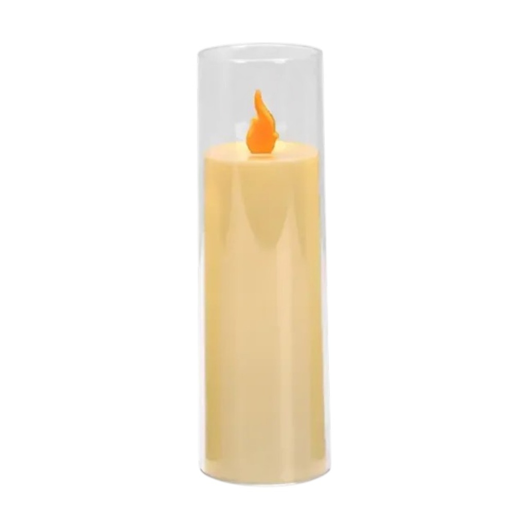 VELA LED CON CANDELABRO, ACRILICA 5X15CM 
