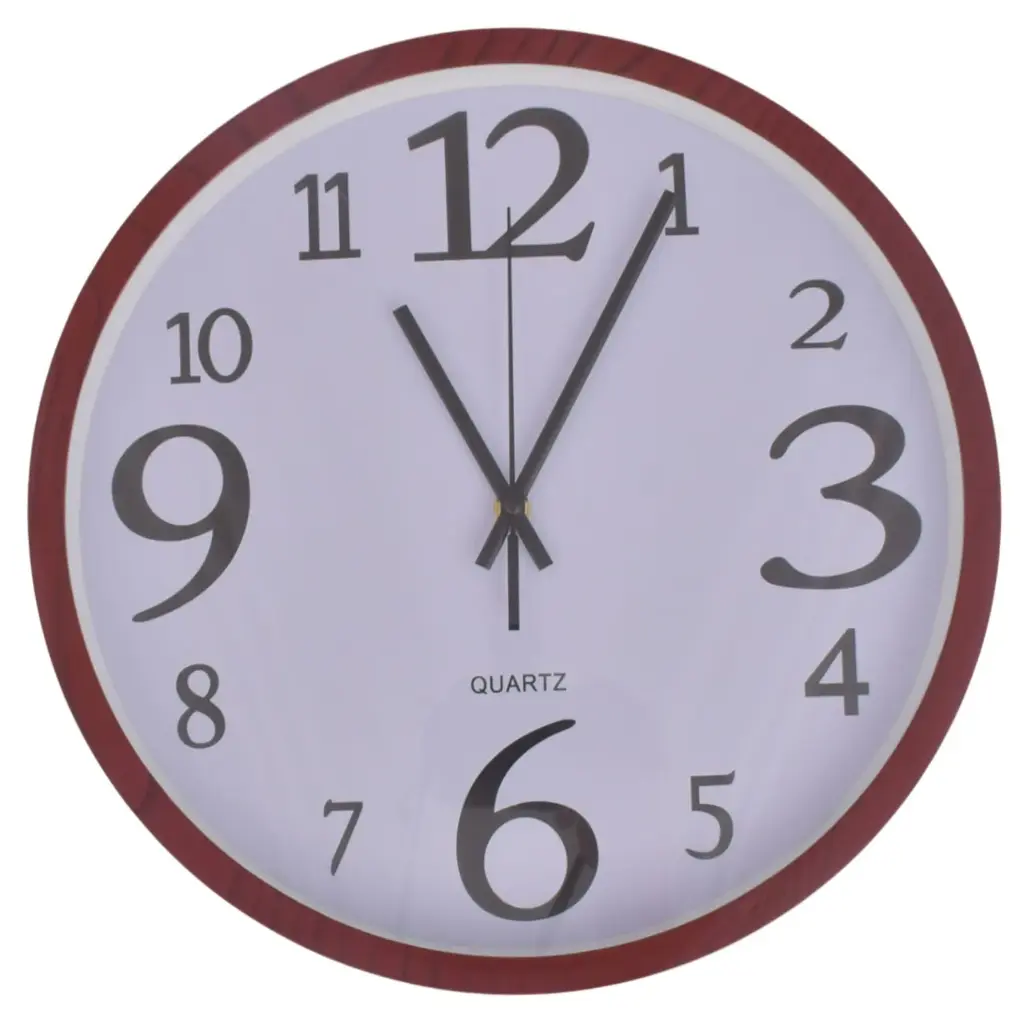 RELOJ DE PARED 2 TONOS VINO/CREMA REF:ES26191 35CM