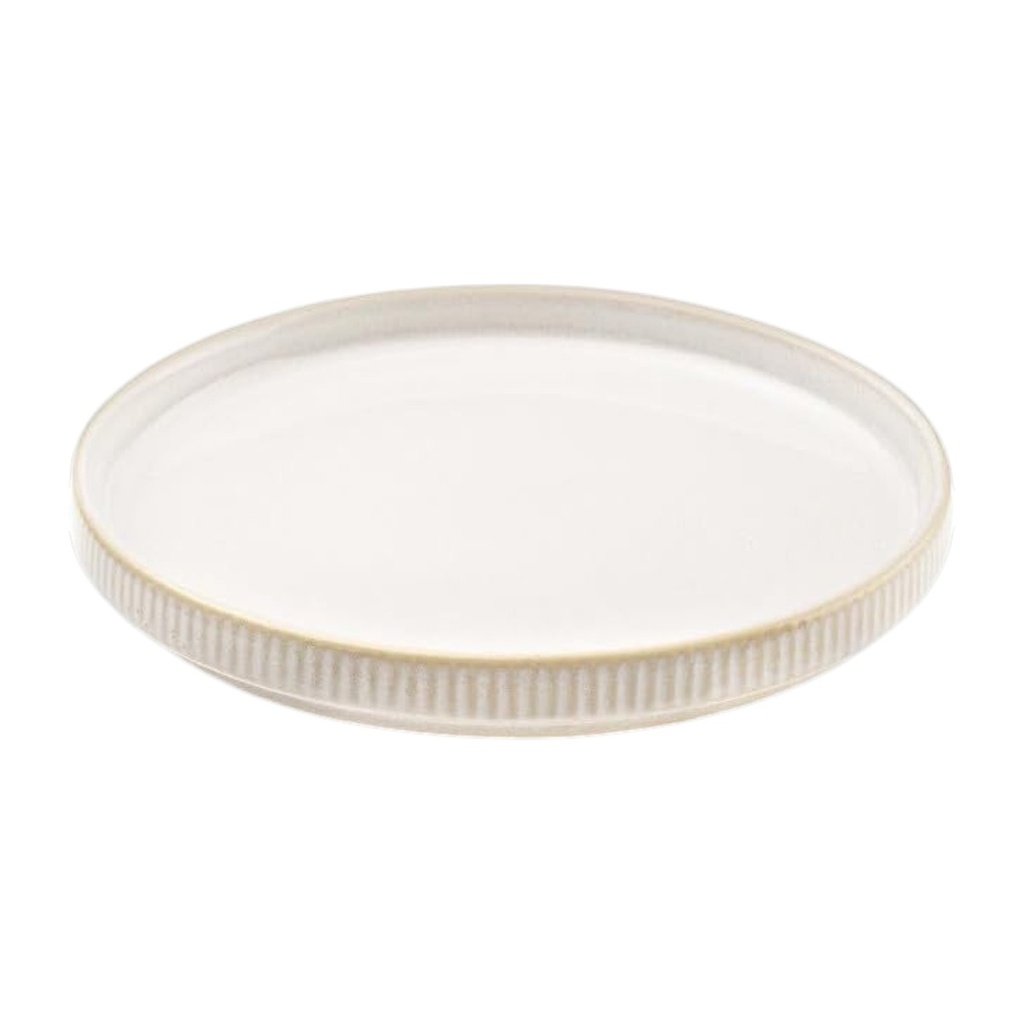 PLATO TENDIDO DE CERAMICA BEIGE Ø28CM  REF:HM2056/TJL-25ST1216077