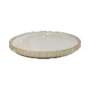 PLATO TENDIDO DE CERAMICA BEIGE Ø28CM  REF:HM2056/TJL-25ST1216077
