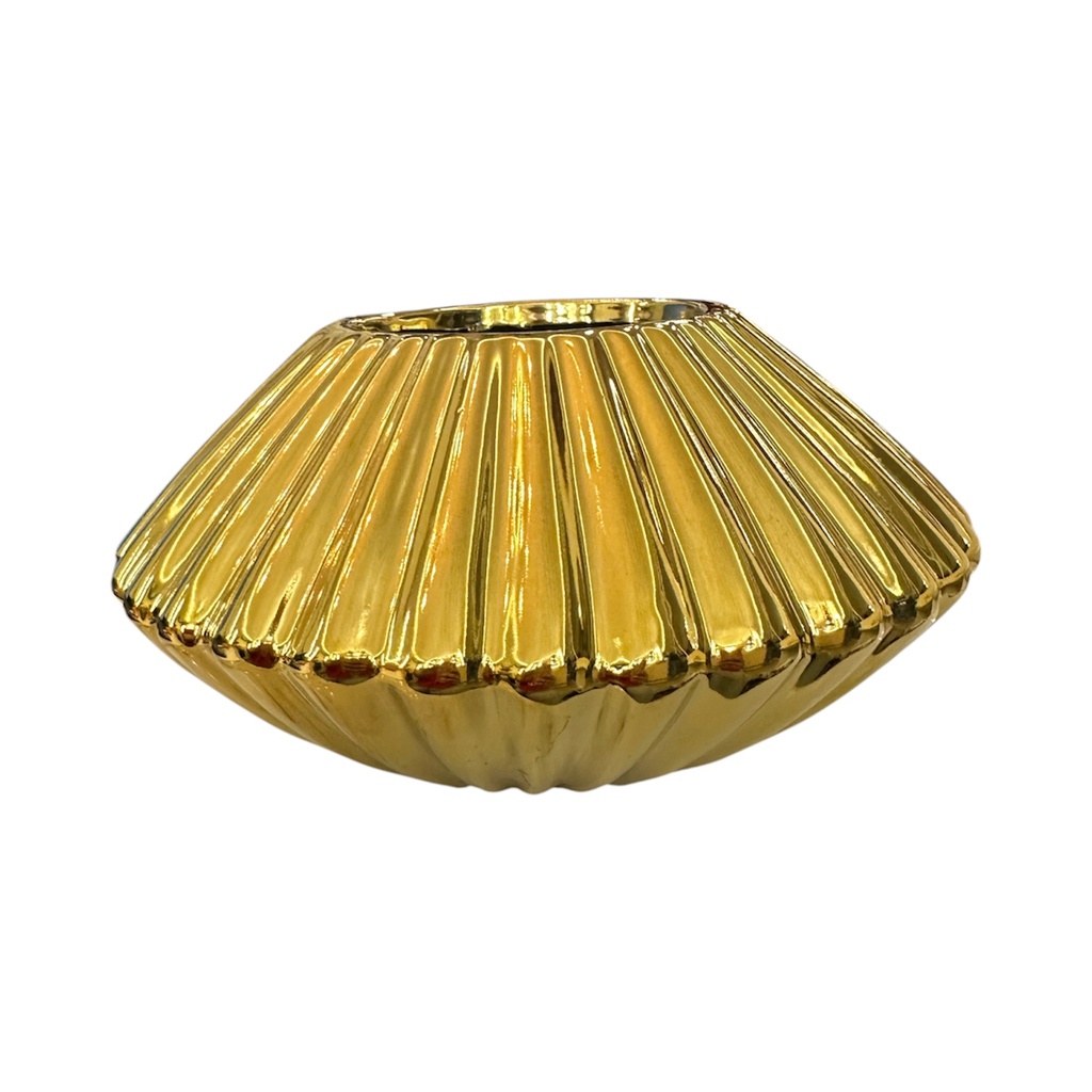 MACETA CROMADA DORADA 19X10CM
