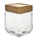 REPOSTERO VIDRIO C/TAPA DE BAMBOO REF:CW1172-3 1.2LT  11X11X16CM