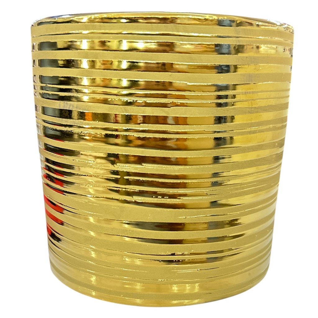 MACETA LINEAL DORADA 13*13.5CM