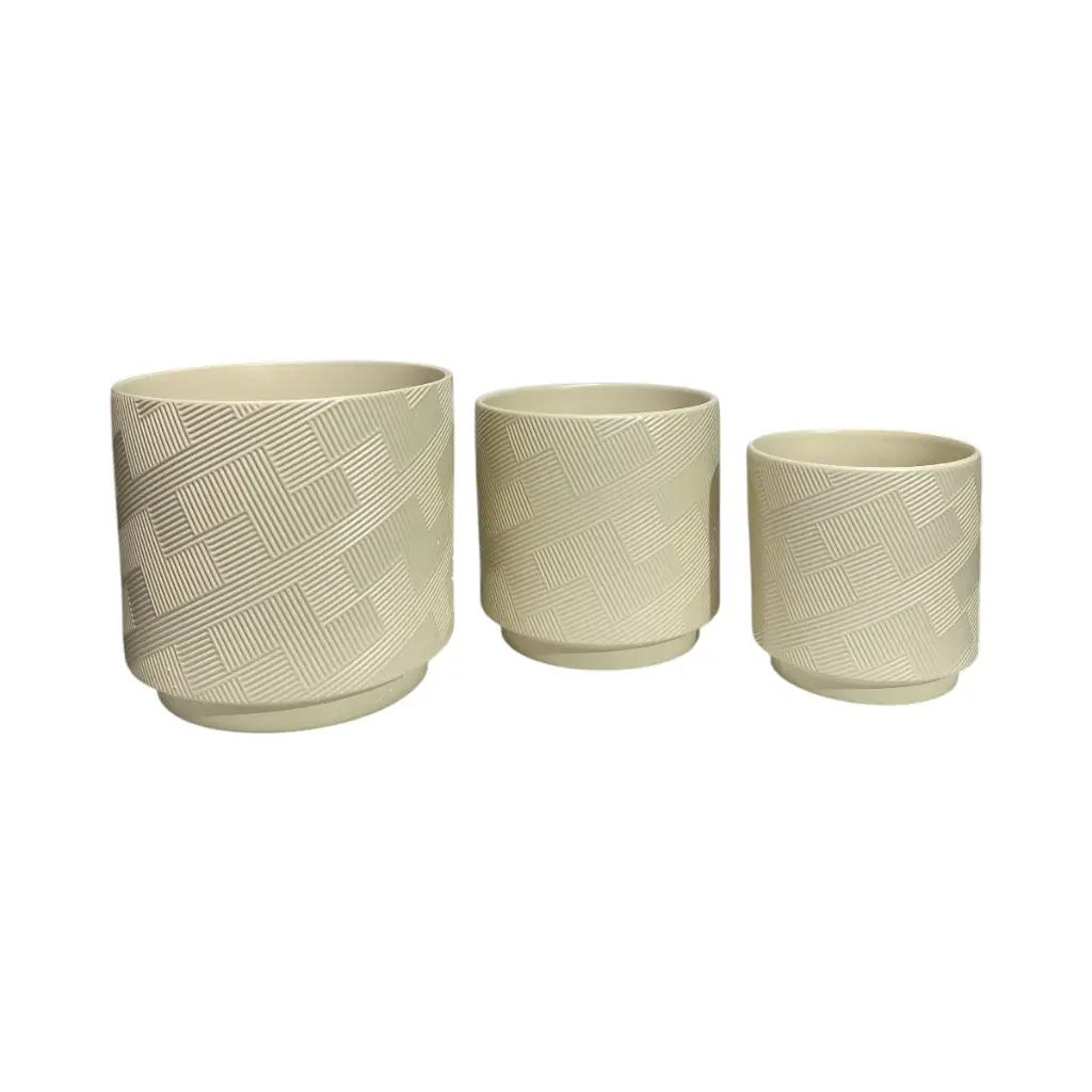 MACETA SETX3 DE CERAMICA 23X21CM, 19X18.5CM, 15X16CM