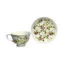 SET DE 6 TAZA/PLATO PORCELANA FLOREADA, 12PCS. 250ML