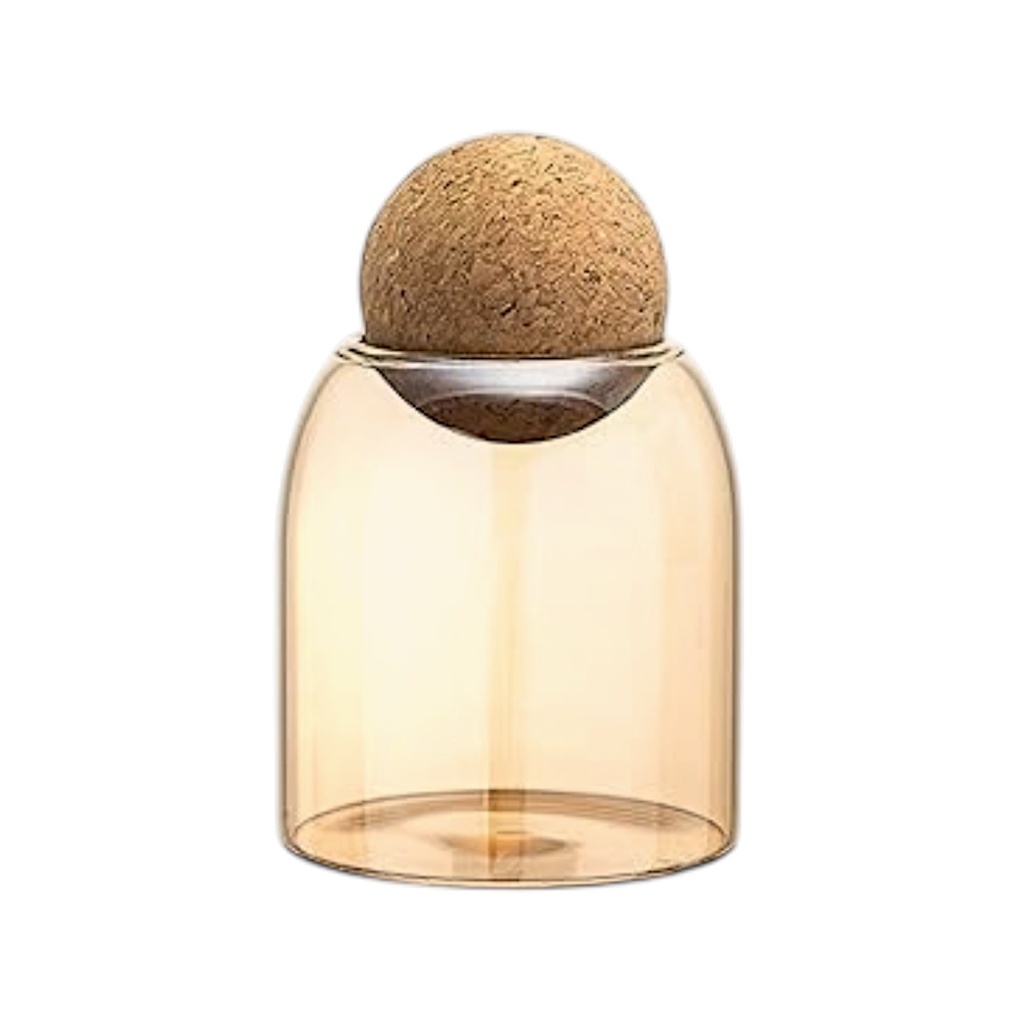 FRASCO DE VIDRIO CON TAPA DE CORCHO 9X14CM 400ML  
