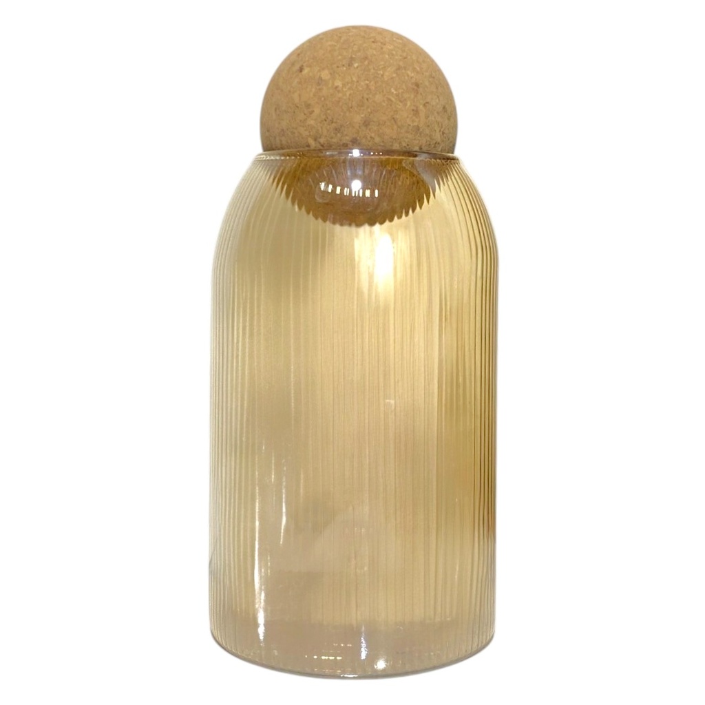 FRASCO DE VIDRIO CON TAPA DE CORCHO 9X19CM 600ML   