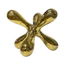 ESCULTURA DECOR DORADA CERAMICA FORMA MATATENA 20X20X20CM