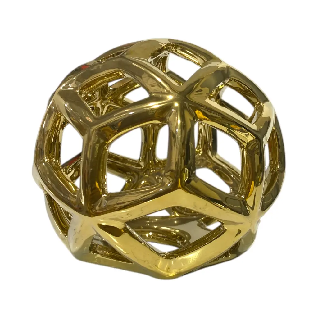 ESFERA DECORATIVA DORADA CERAMICA 12CM
