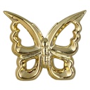 Mariposa de cerámica dorada, 17.5x3.5x15.5cm.