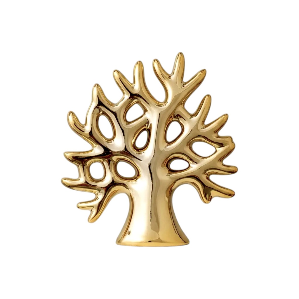ARBOL DE LA VIDA CERAMICA/DORADO 9X3X10.5CM 