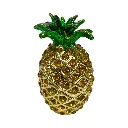 Joyero metálico piña/piedras doradas 4x7cm