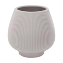 MACETA DE CERAMICA LINEAS TONO GRIS 14X15CM