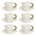 Juego de 6 tazas con plato, cerámica - 12pzs. 300ML