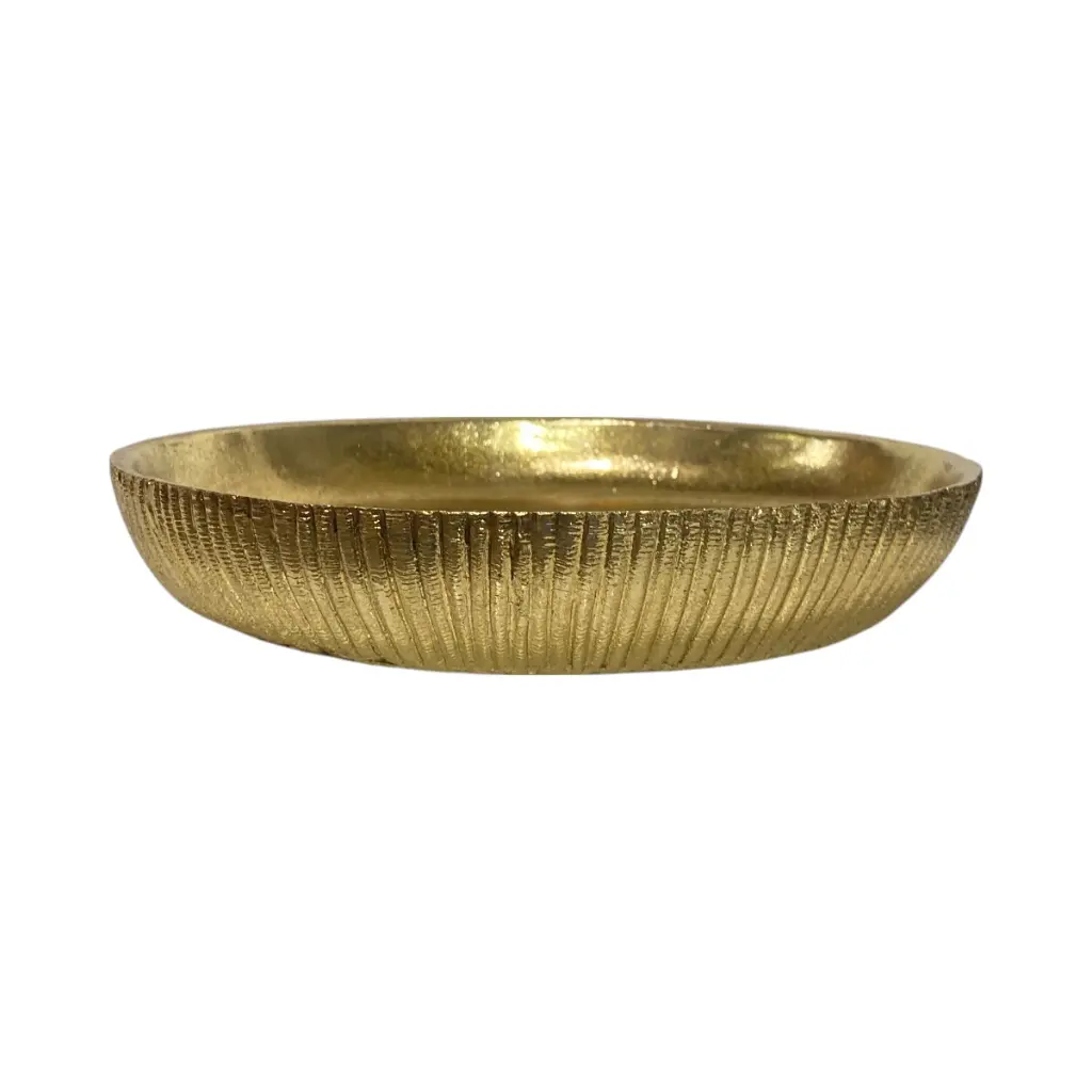 Bandeja dorada circular decorativa, 21x3.5cm. Ref:ES28692 