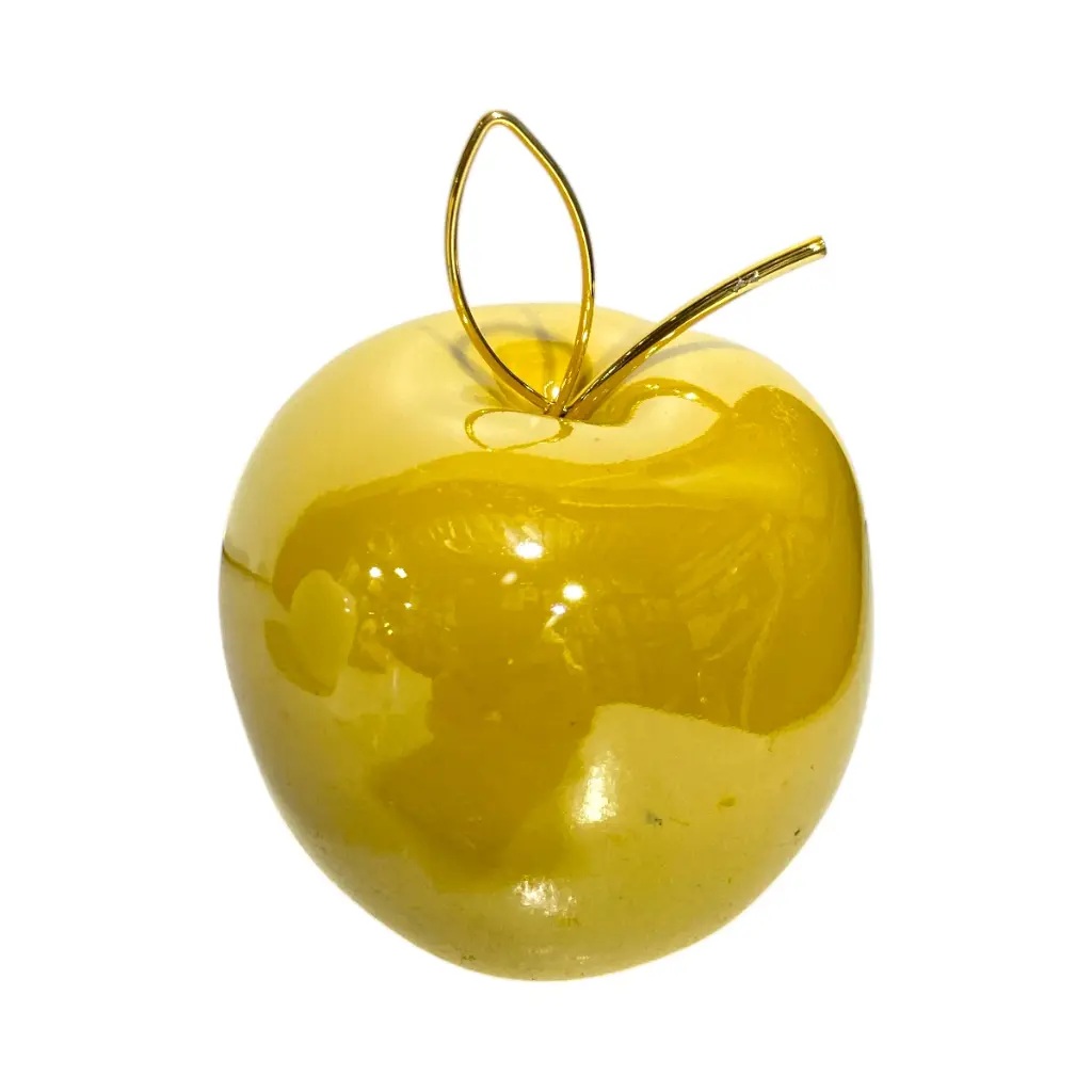 Manzana Decorativa de Cerámica Premium, estilo Glam. 9x10cm