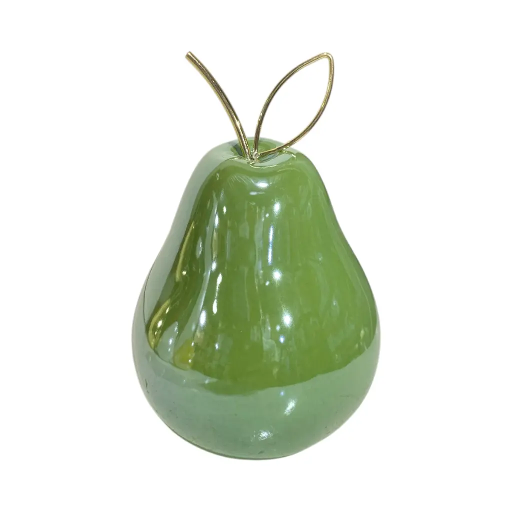 Pera Decorativa de Cerámica Premium, estilo Glam. 9x13cm