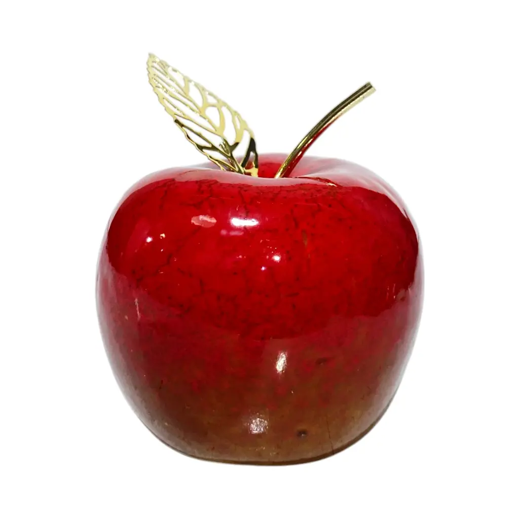 Manzana Decorativa de Cerámica Premium, estilo Glam. 8x8cm