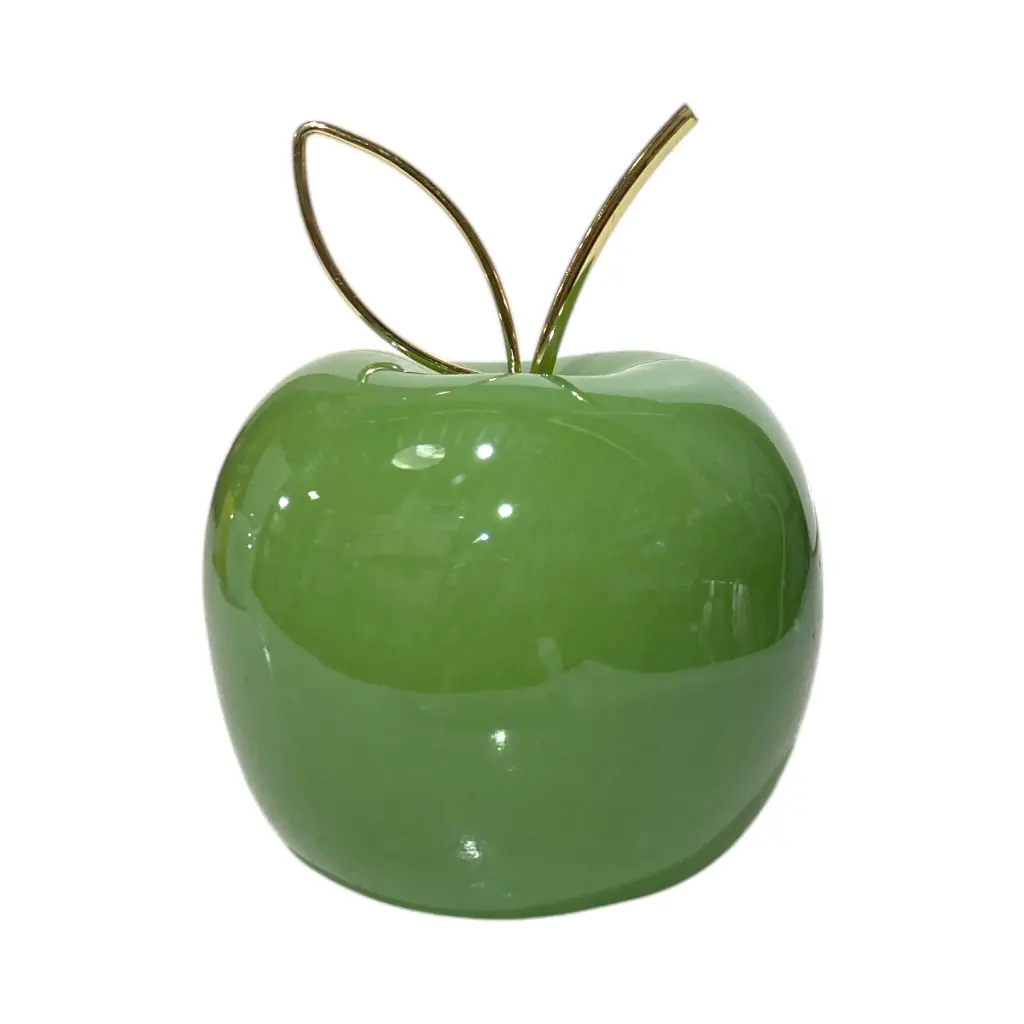 Manzana Decorativa de Cerámica Premium, estilo Glam. 8x9cm