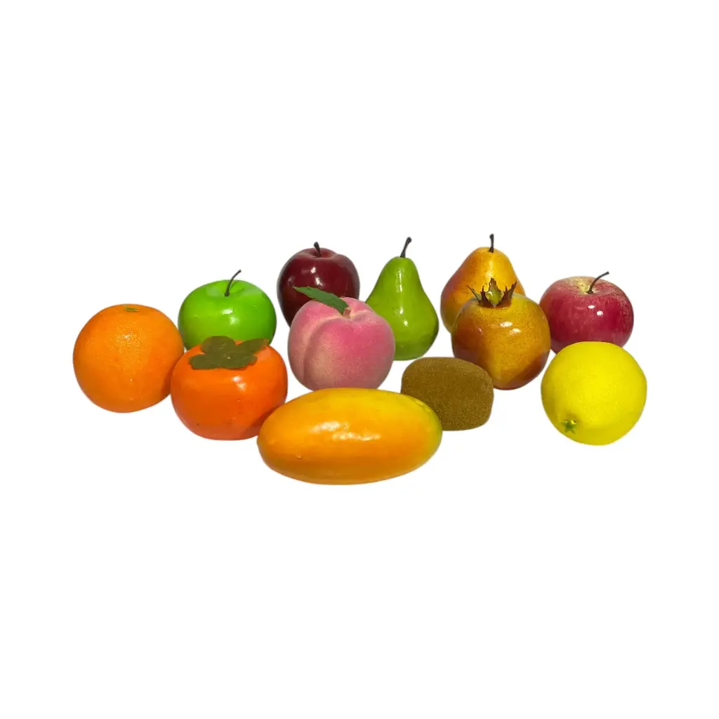 Set de Frutas artificiales de pvc, 12pcs. 7x10cm promedio.