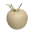 Manzana Decorativa de Cerámica, estilo Nórdico, Minimalista. Textura Arena 9x11cm 