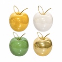 Manzana Decorativa de Cerámica Premium, estilo Glam. 8x9cm