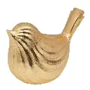 Figura Decorativa Pájaro de Poliresina Dorado, Ref:TG762840 15x9x12cm 