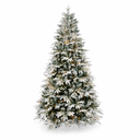 Árbol de Navidad Nevado de Lujo con Luz Led Cálida 210cm y Ø 140cm Ref:225634