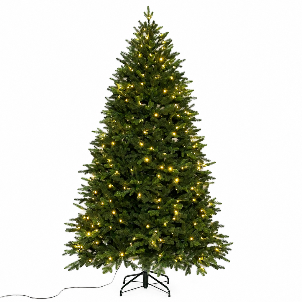 Árbol de Navidad artificial con luz incorporada, 2 tipos de rama bisagra. Alto: 240cm, Ø150cm Ref:126190