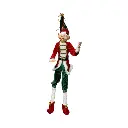 Elfo Navideño rojo con verde Tradicional, 25x15x120cm 