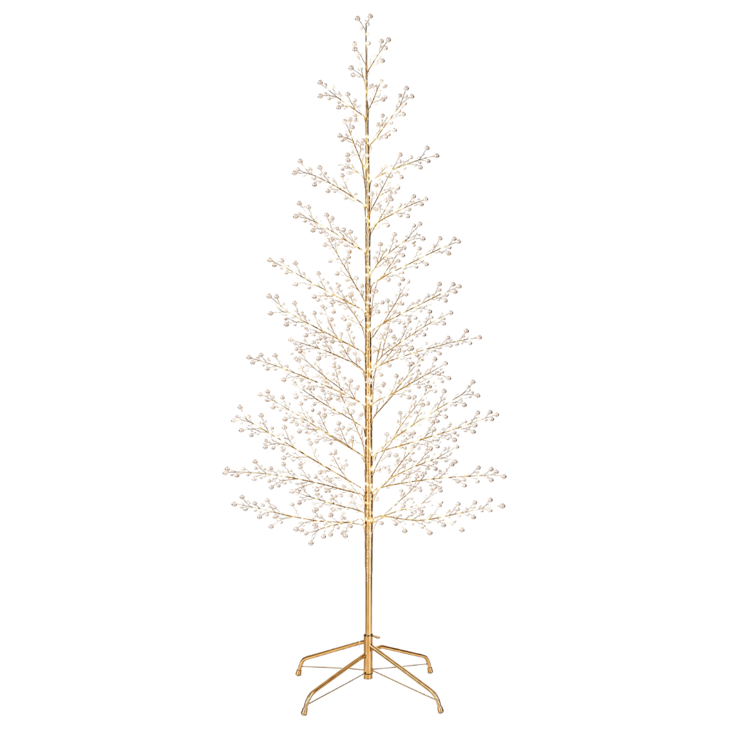 Árbol de Navidad con luz led, ramas con perlas, Ref:ES29458. 180cm